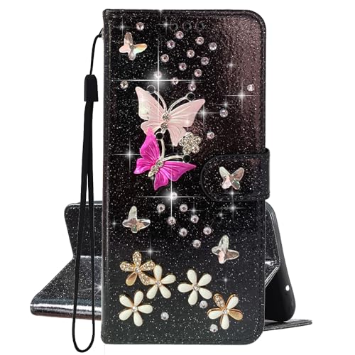 U.DARELIKE Hülle für Xiaomi Redmi 14C Glitzer Handyhülle PU Leder Glänzend Flip Cover 3D Schmetterling Blumen Design Bling Tasche Kartenfach Schutzhülle für Xiaomi Redmi 14C - Schwarz U.DARELIKE Hülle für Xiaomi Redmi 14C Glitzer Handyhülle PU Leder Glänzend Flip Cover 3D Schmetterling Blumen Design Bling Tasche Kartenfach Schutzhülle für Xiaomi Redmi 14C - Schwarz von U.DARELIKE