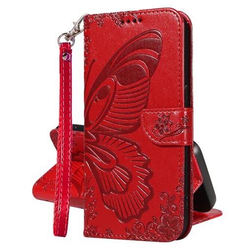 U.DARELIKE Hülle für iPhone SE 2022 PU Leder Handyhülle Schmetterling Flügel Muster Schöne Frau Flip Cover Klapphülle mit Kartenfach Kartenfach Schutzhülle für iPhone SE 2022 Rot U.DARELIKE Hülle für iPhone SE 2022 PU Leder Handyhülle Schmetterling Flügel Muster Schöne Frau Flip Cover Klapphülle mit Kartenfach Kartenfach Schutzhülle für iPhone SE 2022 Rot von U.DARELIKE