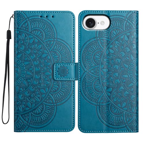 U.DARELIKE Hülle kompatibel mit iPhone 16e PU Leder Klappbar Handyhülle Mandala Motiv Flip Cover Klapphülle mit Kartenfach Standfunction Schutzhülle für iPhone 16e Blau U.DARELIKE Hülle kompatibel mit iPhone 16e PU Leder Klappbar Handyhülle Mandala Motiv Flip Cover Klapphülle mit Kartenfach Standfunction Schutzhülle für iPhone 16e Blau von U.DARELIKE