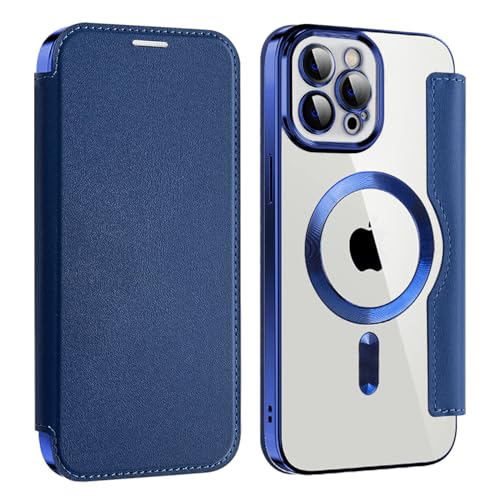 U.DARELIKE Magnetisch Hülle kompatibel mit iPhone 11 Pro Max für Magsafe Klapphülle Clear Back Silikon Metallisch Überzug PU Leder Kartenhalter Flip Handyhülle Stoßfest Schutzhülle Dunkelblau U.DARELIKE Magnetisch Hülle kompatibel mit iPhone 11 Pro Max für Magsafe Klapphülle Clear Back Silikon Metallisch Überzug PU Leder Kartenhalter Flip Handyhülle Stoßfest Schutzhülle Dunkelblau von U.DARELIKE