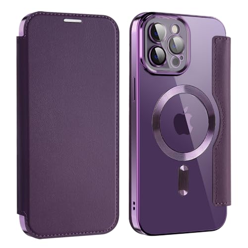U.DARELIKE Magnetisch Hülle kompatibel mit iPhone 11 Pro Max für Magsafe Klapphülle Clear Back Silikon Metallisch Überzug PU Leder Kartenhalter Flip Handyhülle Stoßfest Schutzhülle Lila U.DARELIKE Magnetisch Hülle kompatibel mit iPhone 11 Pro Max für Magsafe Klapphülle Clear Back Silikon Metallisch Überzug PU Leder Kartenhalter Flip Handyhülle Stoßfest Schutzhülle Lila von U.DARELIKE