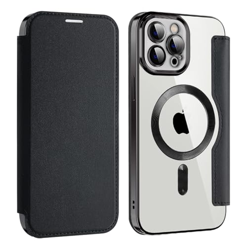 U.DARELIKE Magnetisch Hülle kompatibel mit iPhone 11 Pro Max für Magsafe Klapphülle Clear Back Silikon Metallisch Überzug PU Leder Kartenhalter Flip Handyhülle Stoßfest Schutzhülle Schwarz U.DARELIKE Magnetisch Hülle kompatibel mit iPhone 11 Pro Max für Magsafe Klapphülle Clear Back Silikon Metallisch Überzug PU Leder Kartenhalter Flip Handyhülle Stoßfest Schutzhülle Schwarz von U.DARELIKE