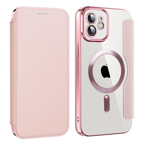 U.DARELIKE Magnetisch Hülle kompatibel mit iPhone 11 für Magsafe Klapphülle Clear Back Silikon Metallisch Überzug PU Leder Kartenhalter Flip Handyhülle Stoßfest Schutzhülle Rosa U.DARELIKE Magnetisch Hülle kompatibel mit iPhone 11 für Magsafe Klapphülle Clear Back Silikon Metallisch Überzug PU Leder Kartenhalter Flip Handyhülle Stoßfest Schutzhülle Rosa von U.DARELIKE