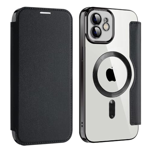 U.DARELIKE Magnetisch Hülle kompatibel mit iPhone 11 für Magsafe Klapphülle Clear Back Silikon Metallisch Überzug PU Leder Kartenhalter Flip Handyhülle Stoßfest Schutzhülle Schwarz U.DARELIKE Magnetisch Hülle kompatibel mit iPhone 11 für Magsafe Klapphülle Clear Back Silikon Metallisch Überzug PU Leder Kartenhalter Flip Handyhülle Stoßfest Schutzhülle Schwarz von U.DARELIKE
