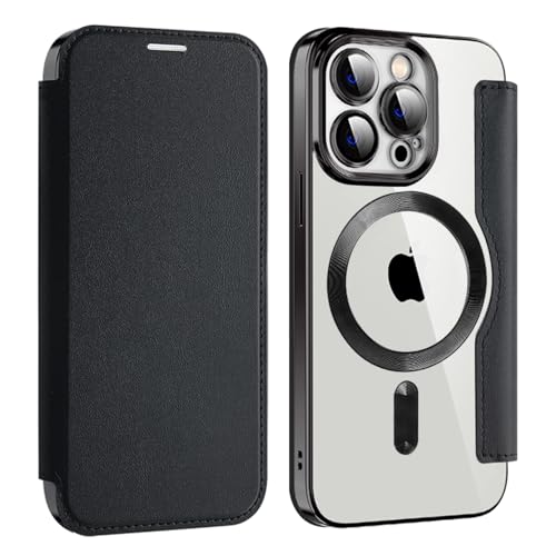 U.DARELIKE Magnetisch Hülle kompatibel mit iPhone 13 Pro für Magsafe Klapphülle Clear Back Silikon Metallisch Überzug PU Leder Kartenhalter Flip Handyhülle Stoßfest Schutzhülle Schwarz U.DARELIKE Magnetisch Hülle kompatibel mit iPhone 13 Pro für Magsafe Klapphülle Clear Back Silikon Metallisch Überzug PU Leder Kartenhalter Flip Handyhülle Stoßfest Schutzhülle Schwarz von U.DARELIKE