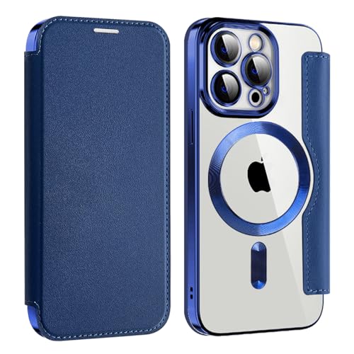 U.DARELIKE Magnetisch Hülle kompatibel mit iPhone 14 Pro Max für Magsafe Klapphülle Clear Back Silikon Metallisch Überzug PU Leder Kartenhalter Flip Handyhülle Stoßfest Schutzhülle Dunkelblau U.DARELIKE Magnetisch Hülle kompatibel mit iPhone 14 Pro Max für Magsafe Klapphülle Clear Back Silikon Metallisch Überzug PU Leder Kartenhalter Flip Handyhülle Stoßfest Schutzhülle Dunkelblau von U.DARELIKE