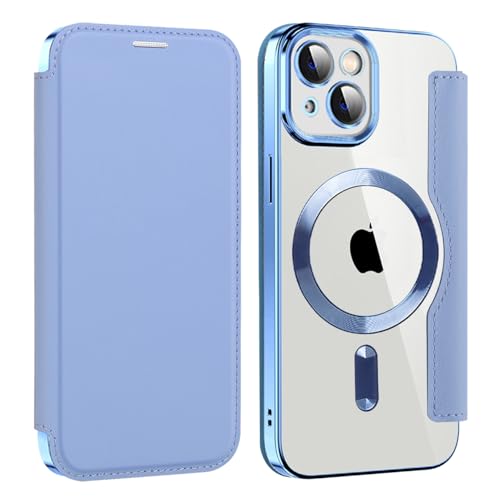 U.DARELIKE Magnetisch Hülle kompatibel mit iPhone 15 für Magsafe Klapphülle Clear Back Silikon Metallisch Überzug PU Leder Kartenhalter Flip Handyhülle Stoßfest Schutzhülle Hellblau U.DARELIKE Magnetisch Hülle kompatibel mit iPhone 15 für Magsafe Klapphülle Clear Back Silikon Metallisch Überzug PU Leder Kartenhalter Flip Handyhülle Stoßfest Schutzhülle Hellblau von U.DARELIKE