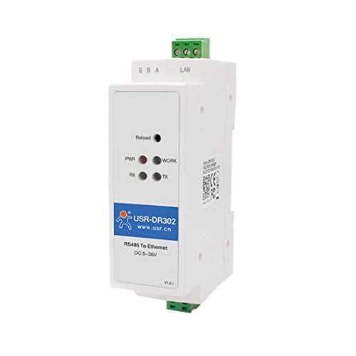 USRCN USR-DR302 Din-Rail Modbus RS485 Serielle Schnittstelle zum Ethernet Konverter Bidirektionale transparente Übertragung zwischen RS485 und RJ45 von PUSR