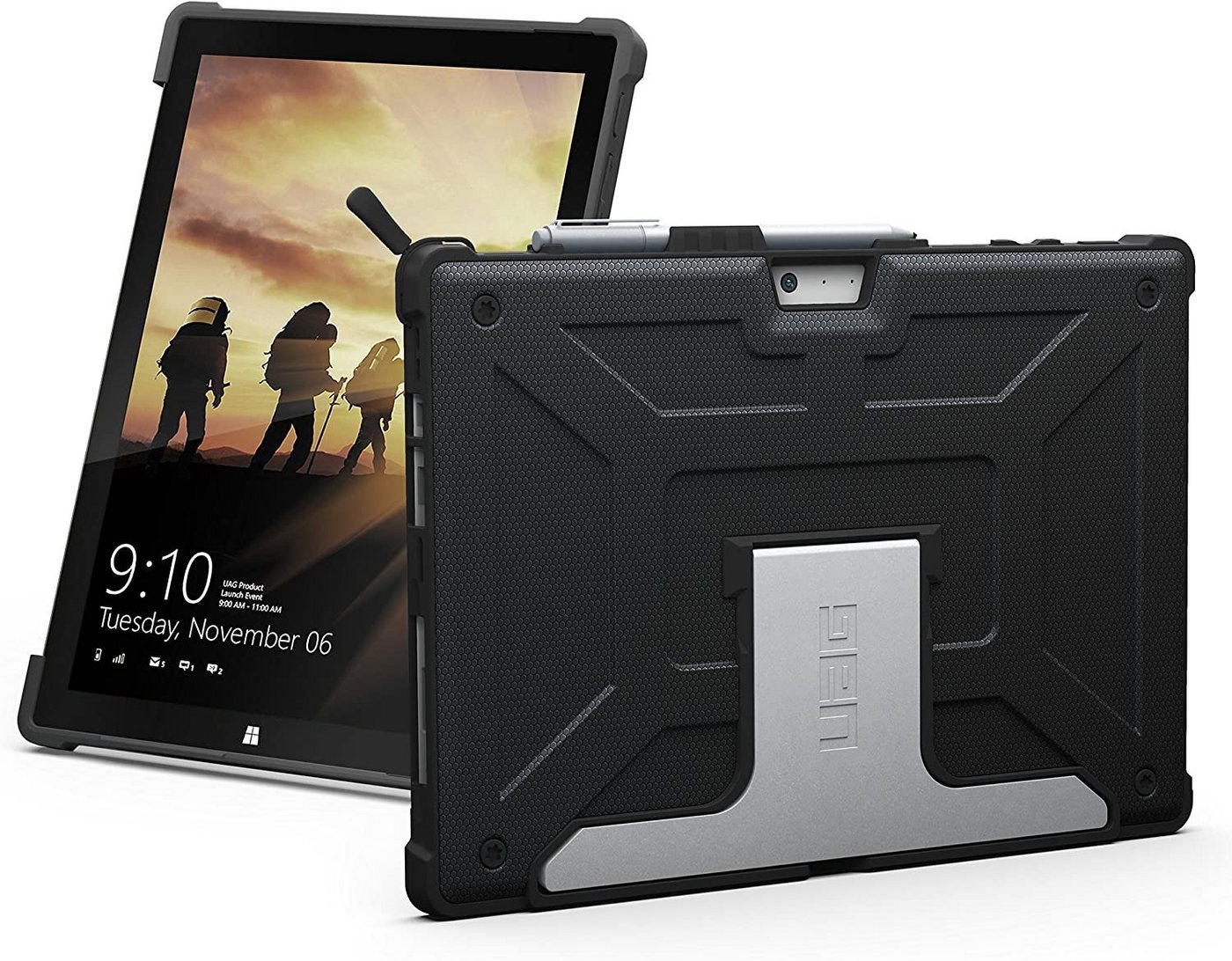 UAG Tablet-Hülle Metropolis Surface Pro 7 / Pro 7+ / Pro 6 / Pro (2017) / Pro 4 Hülle 31,2 cm (12,3 Zoll), [Designed for Surface zertifiziert] schwarz / grau von UAG