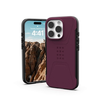 UAG Urban Armor Gear Civilian MagSafe Case Apple iPhone 16 Pro bordeaux (rot) von UAG