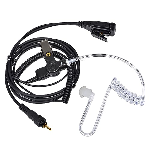 UAYESOK 1 Pin Walkie Talkie Headset Kopfhörer Ohrhörer mit PTT-Mikrofon für Motorola CLP446 CLP1010 CLP1040 CLP1060 HKLN4455 HKLN4487 Security Funkgerät 1-Draht mit Schallschlauch von UAYESOK