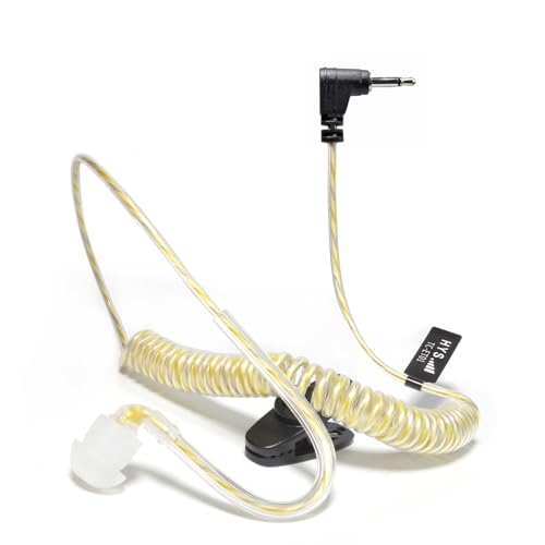 UAYESOK 2,5 mm Ohrhörer Schallschlauch, Höre nur zu Kopfhörer Hörschlauch In-Ear 1 Pin Headset inkl. Halteclip für Funkgerät Lautsprecher Mikrofon Motorola Kenwood Hytera Security Polizei von UAYESOK