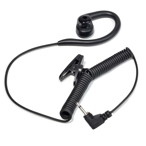 UAYESOK 2.5mm Klinke 1 Pin Security Hörschlauch Funkgerät, Höre nur zu G-Form Ohrhaken Ohrhörer Headset für Walkie Talkie Motorola Kenwood Hytera Ham Radio, Polizei Funk Lautsprecher Mikrofon von UAYESOK