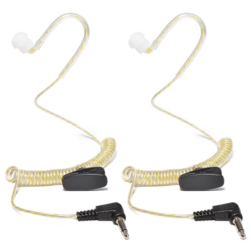 UAYESOK 3,5mm Ohrhörer Ohrstöpsel Schallschlauch, Höre nur zu Kopfhörer Hörschlauch In-Ear 1 Pin Headset inkl. Halteclip für Funkgerät Lautsprecher Mikrofon Motorola Kenwood Security Polizei (2 STK.) von UAYESOK