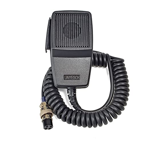 UAYESOK 4 Pin CB Mikrofon Ersatz Walkie Talkie Handmikrofon für Midland Uniden Cobra PR240 PR245 Pni Galaxy Albrecht CB Mobile Amateur Zubehör (Schwarz) von UAYESOK