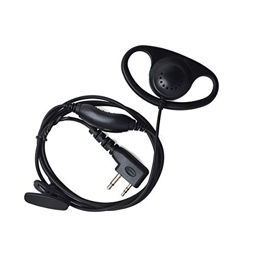 UAYESOK D-Form Ohrhörer, Sicherheits Headset für 2-Pin Midland G5 G6 G7 G8 G9 GXT250 GXT325 GXT550 GXT650 LXT80 LXT112 Alan39 Alan42 Alan507 Walkie Talkie mit integriertem PTT/VOX-Mikrofon von UAYESOK