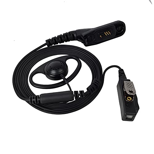 UAYESOK D-Form Ohrhörer Polizei Sicherheits Headset mit PTT Mikrofon für Motorola Multi-Pin DP3400 DP3401 DP3600 DP3601 DP4400 DP4400E DP4401 DP4600 DP4601 DP4800 DP4801 APX4000 Walkie Talkie von UAYESOK