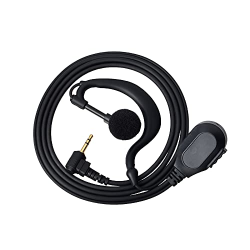 UAYESOK Funkgerät 2,5 mm Ohrhörer, G-Form Bodyguard Headset mit PTT-Mikrofon für 1-poliges Motorola Talkabout TLKR T92 H20 PMR446 T6 T7 T8 T9 T61 T62 T80 T81 T82 Cobra 2-Wege Walkie Talkie (1 Stück) von UAYESOK