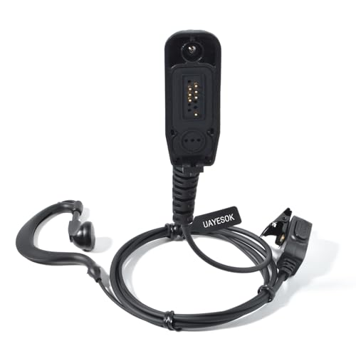 UAYESOK Funkgerät Headset Walkie Talkie Kopfhörer mit PPT Mikrofon, G-Form Polizei Security Ohrhörer für Motorola Multi-Pin DP3400 DP3401 DP3600 DP3601 DP4400 DP4400E DP4401 APX4000 Funk (1 STK) von UAYESOK
