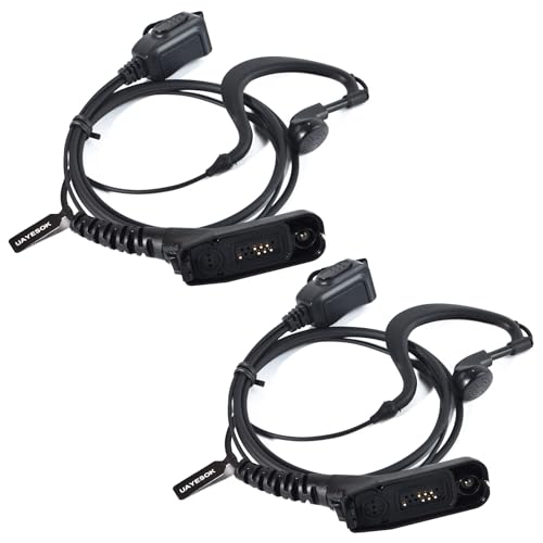 UAYESOK Funkgerät Headset Walkie Talkie Kopfhörer mit PPT Mikrofon, G-Form Polizei Security Ohrhörer für Motorola Multi-Pin DP3400 DP3401 DP3600 DP3601 DP4400 DP4400E DP4401 APX4000 Funk (2 STK) von UAYESOK