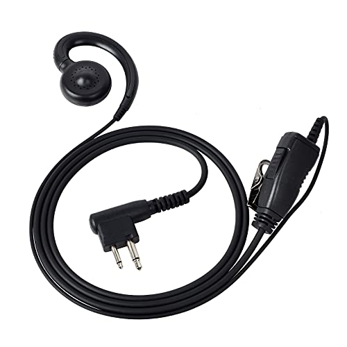 UAYESOK Funkgeräte Ohrhörer 2 Pin C-Form Polizei Security Headset für Motorola CP040 CP200 GP300 DP1400 XT420 XT460 Hytera pd505 Midland PMR 2-Wege-Funk Kopfhörer mit PTT Mikrofon von UAYESOK