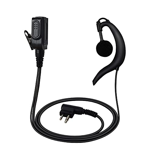 UAYESOK G-Form Ohrhörer Walkie-Talkie Sicherheits Headset mit PTT-Mikrofon 2 Pin für Motorola CP040 DP1400 CLS1110 CLS1410 Hytera Midland G18 2-Wege Funkgerät von UAYESOK