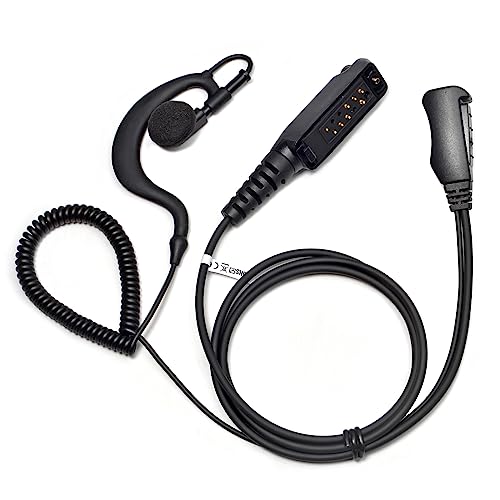 UAYESOK G Form Walkie Talkie Ohrhörer Kopfhörer mit Mikrofon Ohrhaken Two Way Radio Multi Pin Headset mit PTT Mikrofon für Sepura STP8000 STP9000 STP8238 (Tetra) SC20 SC21 Security Polizei Funk von UAYESOK