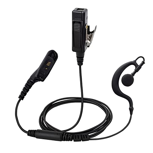 UAYESOK G-Form Walkie Talkie Ohrhörer Zwei-Wege-Radio Headset Kopfhörer Multi-Pin für Motorola DP4400 DP4600 DP4601 DP4800 DP4801 DP3441APX6500 DGP4150 DGP6150 XiRP8268 XPR6300 mit PTT-Mikrofon von UAYESOK