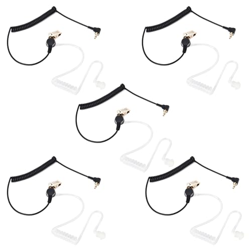 UAYESOK Ohrhörer Schallschlauch Funkgerät 3,5mm, 1 Pin Höre Nur zu In-Ear Kopfhörer Headset Hörschlauch Polizei für Security Motorola Kenwood Vertex Yaesu Funk Lautsprecher Mikrofon (5 Stück) von UAYESOK