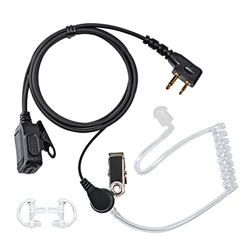 UAYESOK Radio Ohrhörer 2 Pin Schallschlauch Headset mit PTT Mikrofon & weichen Ohrstöpseln für Midland G7 G7PRO G8 G9 G5 G6 XT60 XT70 M24 M48 GXT550 GXT650 Alan39 Alan42 PMR446 Security Walkie Talkie von UAYESOK