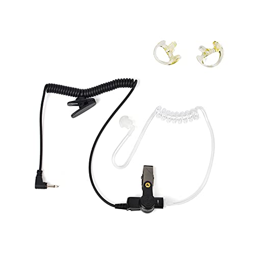 UAYESOK Receiver/Listen Only 2,5-mm-Überwachungs-Headset-Ohrhörer mit Air Covert Acoustic Coil Tube und einem Paar mittlerer Otoplastik für Kenwood Motorola Yaesu 2-Wege-Funkgerät von UAYESOK