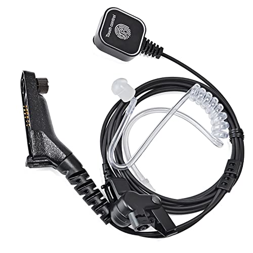 UAYESOK Schallschlauch Radio Ohrhörer mit Touch Kontrolle PTT Mikrofon Multi Pin Walkie Talkie Headset Kopfhörer für Motorola DP3400 DP3600 DP4400 DP4600 DP4800 DP4801 MTP3550 MTP6550 Funkgerät von UAYESOK