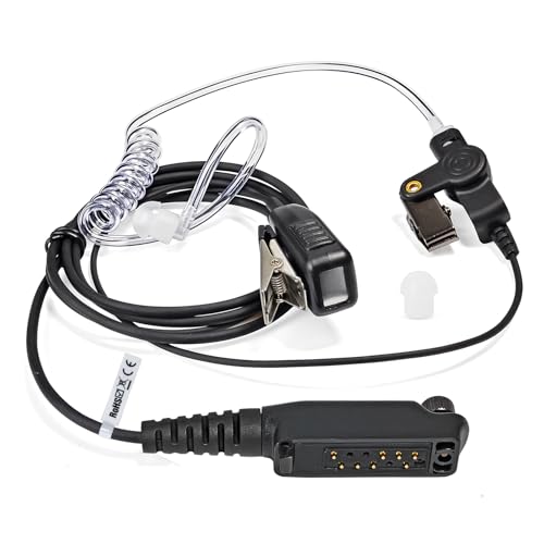 UAYESOK Security Funkgerät Headset Ohrhörer In Ear Schallschlauch Kopfhörer für Sepura STP8000 STP9000 STP8238 SC20 SC21 Tetra PTT Mikrofon Walkie Talkie Zubehör (Sepura + Pilz Ohrstöpsel) von UAYESOK