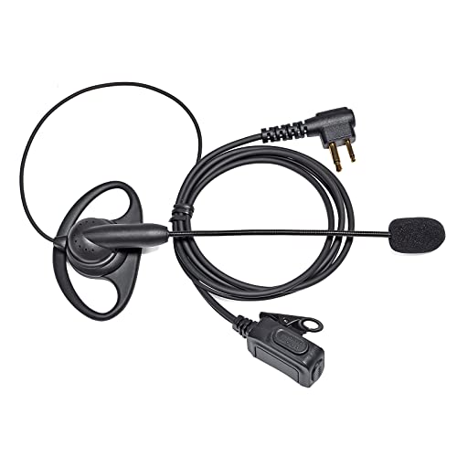UAYESOK Sicherheitsfunk-Ohrhörer mit Bügelmikrofon 2-poliges D-Form-Walkie-Talkie-Headset für Motorola DP1400 CP040 GP300 GP88 XT420 XT460 Hytera PD405 PD505 TC620 Midland G15 G18 Funkgerät von UAYESOK