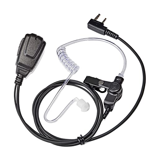 UAYESOK Überwachungs Radio Ohrhörer 2 Pin Sicherheit Akustische Röhre Headset mit PTT Mikrofon & Ohrhörer für Kenwood TK3501 Protalk Baofeng UV5R 888S TYT Anytone eSnyic RT24 RT27 Walkie Talkie von UAYESOK