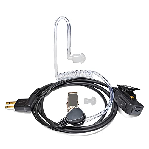 UAYESOK Überwachungsradio 2-Pin-Ohrhörer, akustisches Röhren-Walkie-Talkie-Headset für Motorola CP040 DP1400 CP200 XT420 XT460 CLS1110 Hytera PD405 PD505 Sicherheit 2-Wege-Radio mit PTT-Mikrofon von UAYESOK