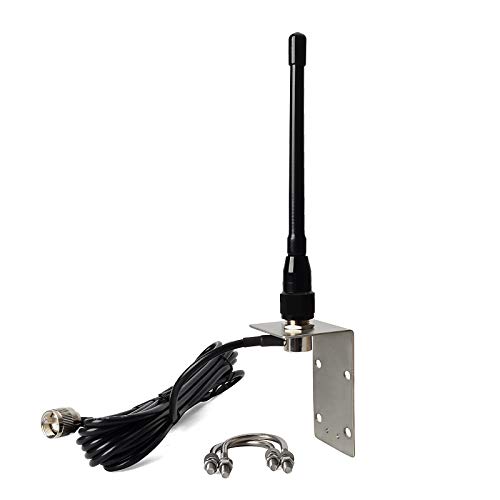 UAYESOK UKW-Marine-Antennenfuß, Gummi, 156–163 MHz, Antenne mit 5 m RG-58-Kabel, PL259-Stecker, mit Edelstahl-L-Halterung und U-Bolzen UAYESOK UKW-Marine-Antennenfuß, Gummi, 156–163 MHz, Antenne mit 5 m RG-58-Kabel, PL259-Stecker, mit Edelstahl-L-Halterung und U-Bolzen von UAYESOK