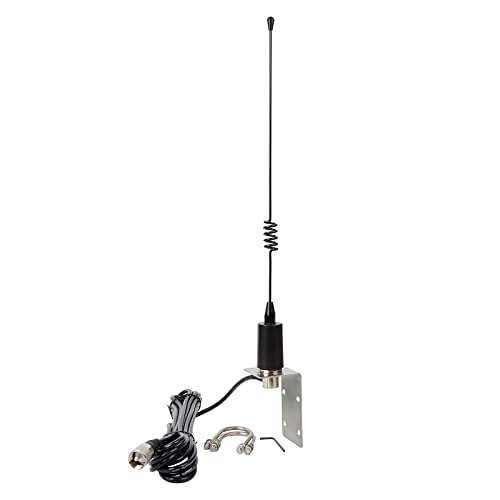 UAYESOK UKW-Marineantenne 156-163Mhz Bootsbasisantenne 38,8cm (15,3 Zoll) mit 5m RG58 Koaxialkabel PL259 Stecker & L-Mount Halterung für Cobra Icom Uniden UKW Mobile Marine Amateurfunk von UAYESOK
