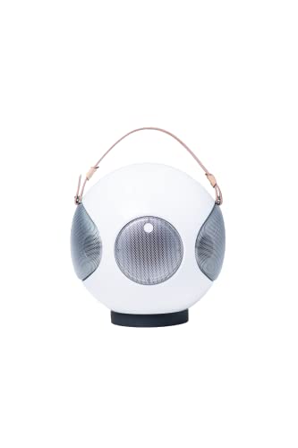 UB+ Bluetooth Smart Lautsprecher Alphorn S2 - Speaker im Tragbaren Design - 20h Autonomie - Kräftiger Bass - Musikbox mit Standfuß oder Mobil - Soundbox für Drinnen & Draußen - USB Port - Weiß von UB+