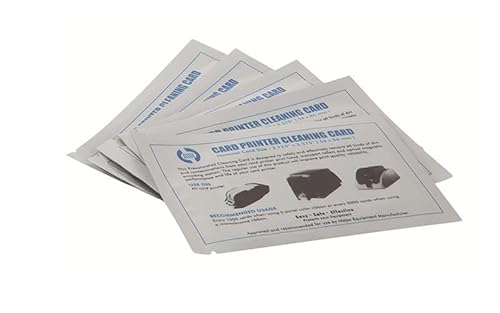 UBICON Reinigungskarten für Thermodrucker (25 Karten) – vorgesättigt mit schnell trocknender Lösung zur Reinigung von 10,2 cm Quittungspapier-Thermodruckern (10 Stück) von UBICON