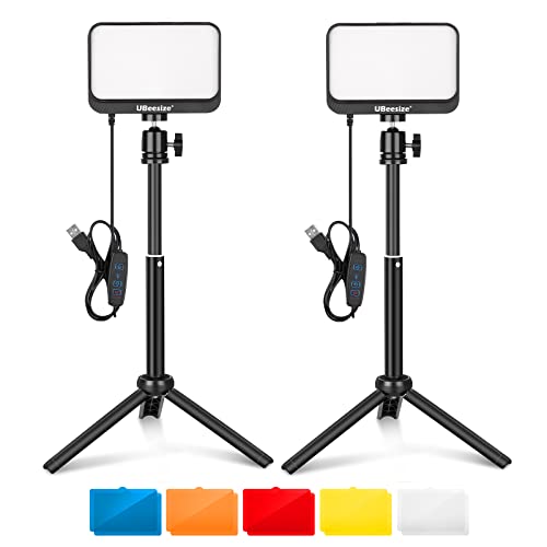 UBeesize 2er-Pack LED Videolicht Dimmbares Kamera Licht mit Einstellbar Stativ Ständer und Farbfilter für Videokonferenzen Beleuchtung/Spielestreaming/YouTube-Videofotografie UBeesize 2er-Pack LED Videolicht Dimmbares Kamera Licht mit Einstellbar Stativ Ständer und Farbfilter für Videokonferenzen Beleuchtung/Spielestreaming/YouTube-Videofotografie von UBeesize