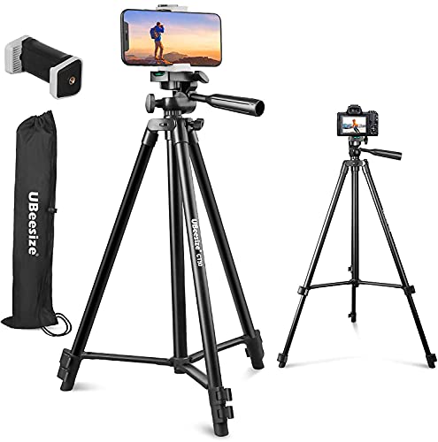 UBeesize 50" Handy stativ,Kamera und Handy stativ mit Telefon Halter und Tragetasche Tripod CT50 Schwarz von UBeesize