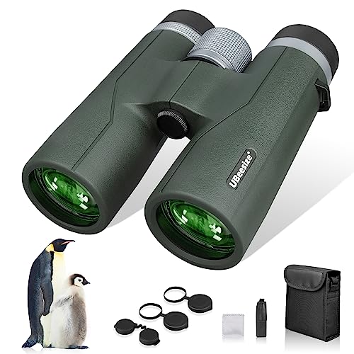 UBeesize Fernglas 10x42 HD Ferngläser Wasserdicht 19mm HD Augenmuschel, BAK4+FMC Fernglas Erwachsene für Vogelbeobachtung, Wandern, Jagd, Sightseeing Grün von UBeesize