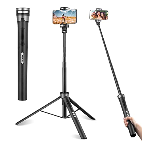 UBeesize Selfie Stick Stativ mit Kabellosem Fernauslöser, Erweiterbar 3 in 1 Selfie Stange aus Aluminium 360°Rotation Tragbar Handy Selfie-Stange von UBeesize