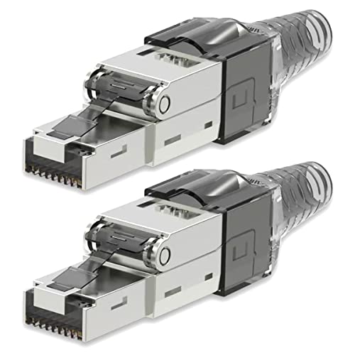 UC-Express Netzwerkstecker CAT7 RJ45-2X RJ45 Netzwerk Stecker Grau Steckverbinder - werkzeuglos - geschirmt - mit Zugentlastung - CAT 7 CAT7a LAN Netzwerkkabel UC-Express Netzwerkstecker CAT7 RJ45-2X RJ45 Netzwerk Stecker Grau Steckverbinder - werkzeuglos - geschirmt - mit Zugentlastung - CAT 7 CAT7a LAN Netzwerkkabel von UC-Express