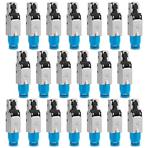 UC-Express Netzwerkstecker CAT 8 RJ45-20x RJ45 Stecker Steckverbinder - werkzeuglos - geschirmt - mit Zugentlastung - CAT8 CAT8.1 LAN Netzwerkkabel Stecker von UC-Express