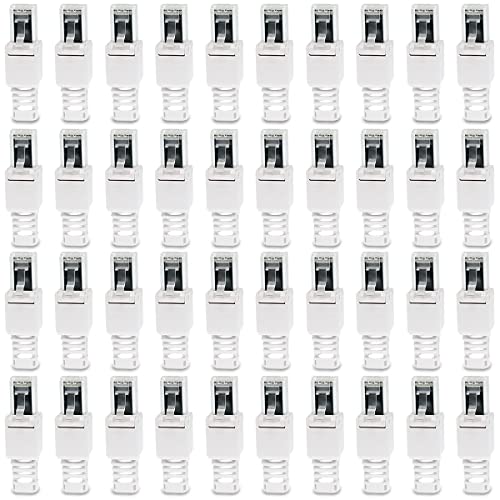 UC-Express CAT 6a RJ45 Netzwerkstecker - 40x RJ45 Netzwerk Stecker Steckverbinder - mit Zugentlastung - werkzeuglos - CAT 6 CAT6a LAN Netzwerkkabel von UC-Express