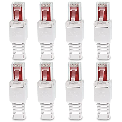 8 Stück Netzwerkstecker werkzeuglos RJ45 CAT6 LAN UTP Kabel Stecker ohne Werkzeug werkzeugfrei CAT5 CAT7 Verlegekabel Patchkabel Netzwerkkabel Toolless Modular Plug Connector Crimpstecker von UC-Express