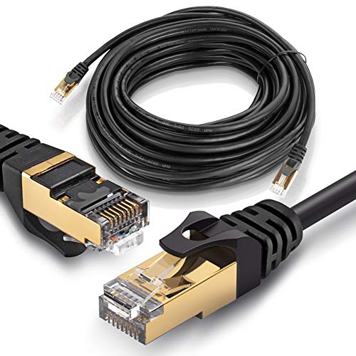 Cat7 Netzwerkkabel 1-15 m Patchkabel Internet Ethernet LAN DSL Netzwerk F/FTP Kabel vergoldet Schwarz, Farbe:Schwarz, Länge:10 m von UC-Express