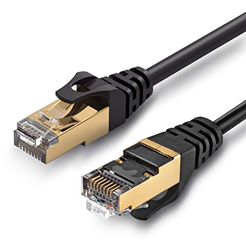 Cat7 Netzwerkkabel 1m Patchkabel Internet Ethernet LAN DSL Netzwerk F/FTP Kabel vergoldet Schwarz von UC-Express